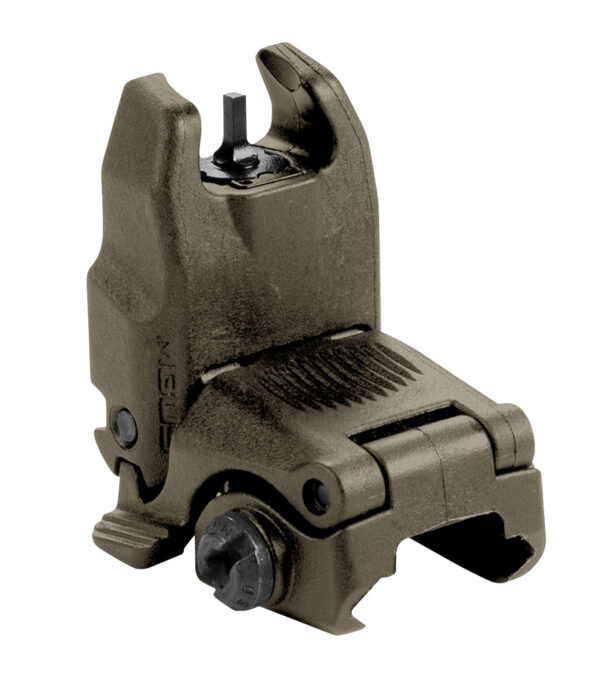 Magpul MAG247-ODG MBUS Sight Front  Olive Drab Green Polymer, Spring-Loaded Flip Up for AR15/ M16