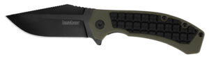 Kershaw 8760 Faultline  3" Folding Drop Point Plain Black Oxide 8Cr13MoV SS Blade Black/OD Green Glass-Filled Nylon Handle Includes Pocket Clip