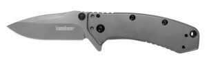 Kershaw 1555TI Cryo  2.75" Folding Drop Point Plain Gray TiN 8Cr13MoV SS Blade Gray PVD Stainless Steel Handle Includes Pocket Clip