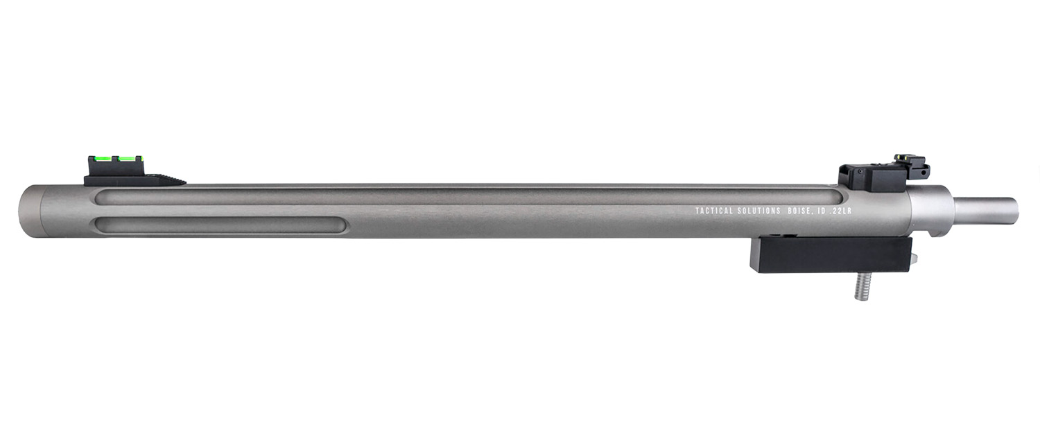 Tactical Solutions 1022TDGMG X-Ring Barrel 22 LR 16.50" Gunmetal Gray Finish Aluminum Material Bull with Fluting, Threading & Sights for Ruger 10/22 Takedown