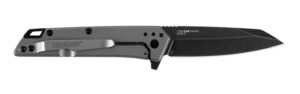 Kershaw 1365 Misdirect  2.90" Folding Reverse Tanto Plain Black Oxide Blackwash 4Cr14 Blade Gray Bead Blasted Stainless Steel Handle Includes Pocket Clip