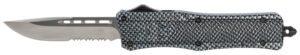 CobraTec Knives MSCFTK1MDS CTK-1  Medium 3" OTF Drop Point Part Serrated D2 Steel Blade/ Carbon Fiber Aluminum Handle Features Glass Breaker Includes Pocket Clip