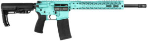 Black Rain BROFUSIONTBB Spec + Fusion 5.56x45mm NATO 16" 30+1 Tiffany Blue Battleworn Cerakote 6 Position MFT Minimalist Stock