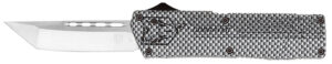 CobraTec Knives CFCTLWTNS Lightweight  3.25" OTF Tanto Plain D2 Steel Blade/Carbon Fiber Aluminum Handle Includes Pocket Clip