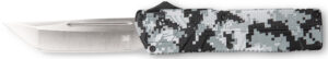 CobraTec Knives WDCCTLETNS Lightweight  3.25" OTF Tanto Plain D2 Steel Blade/Winter Digi Camo Aluminum Handle Includes Pocket Clip