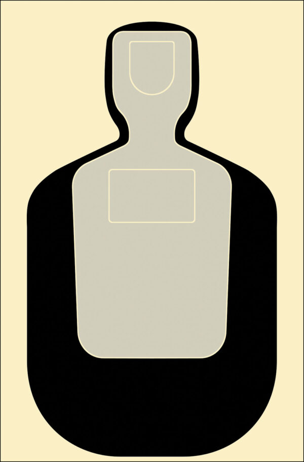 Action Target TQ19100 Qualification Standard Silhouette Paper Hanging 24" x 45" Black/Gray/White 100 Per Box