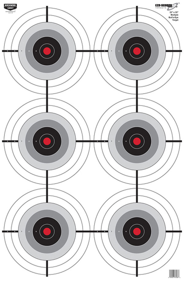 Birchwood Casey 37038 EZE-Scorer  6-Bullseye Paper Target 23" x 35" 100 Per Pack