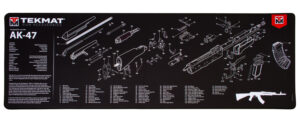 TekMat TEKR44AK47 AK-47 Ultra 44 Cleaning Mat Black/White Rubber 15"x44" AK-47 Parts Diagram