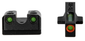 TruGlo TG13SG4PC TFX Pro  Black | Green Tritium & Fiber Optic Orange Outline Front Sight Green Tritium & Fiber Optic Rear Sight