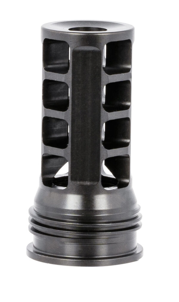 Huxwrx 1598 QD 338 Muzzle Brake Black with 3/4"-24 tpi Threads &  2.30" OAL for 338 Cal AR-Platform