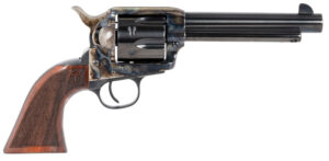 Taylors & Company 550813 Smoke Wagon 45 Colt (LC) Caliber with 5.50" Blued Finish Barrel, 6rd Capacity Blued Finish Cylinder, Color Case Hardened Finish Steel Frame & Checkered Walnut Grip