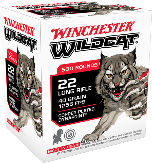 Winchester Ammo WW22LRB Wildcat 22LR 40gr Copper Plated DynaPoint 500 Per Box/10 Case *Bulk