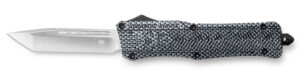 CobraTec Knives LCFCTK1LTNS CTK-1 Large 3.75" OTF Tanto Plain D2 Steel Blade/Carbon Fiber Aluminum Handle Features Glass Breaker Includes Pocket Clip