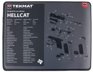 TekMat TEKR20HELLCAT Ultra 20 Cleaning Mat Black/Gray Rubber 15"x20" Springfield Hellcat Parts Diagram