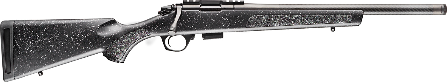 Bergara Rifles BMR002 BMR Carbon Fiber Full Size 22 LR 5+1/10+1 18" Matte Blued Carbon Fiber/Steel Threaded Barrel & Drilled & Tapped Steel Receiver, Fixed Black/Gray Speckled Synthetic Stock