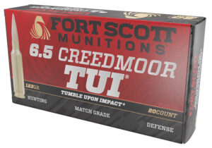 Fort Scott Munitions 65CM123SCV11 Tumble Upon Impact (TUI) Rifle 6.5Creedmoor 123gr Solid Copper Spun 20 Per Box/10 Case