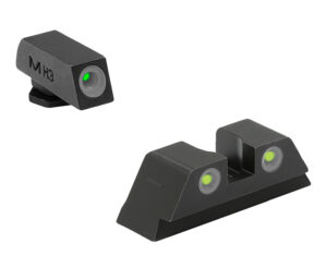 Meprolight USA 102223201 Tru-Dot  Green Tritium White Outline Front Sight-Yellow Tritium White Outline Rear Sight Glock 10 MM/.45ACP