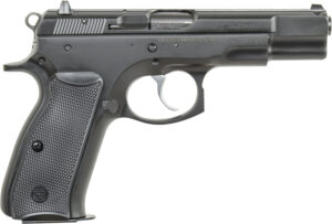 CZ-USA 91102 CZ 75 B  9mm Luger 16+1 4.60" Steel Barrel, Black Serrated Steel Slide, Black Polycoat Steel Frame w/Beavertail, Black Plastic Grip