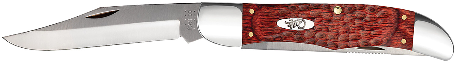 Case 00189 Hunter 4.10" Folding Clip/Skinner Plain As-Ground Tru-Sharp SS Blade/Jigged Rosewood Handle