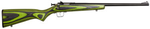 Crickett KSA2231 Youth  22 LR 1rd 16.12" Blued Barrel & Receiver, Fixed Front/Adjustable Rear Peep Sights, Green/Black Laminate Stock w/11.5" LOP, Rebounding Firing Pin Safety