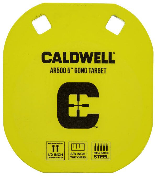 Caldwell 1116700 Gong  5" Yellow AR500 Steel 0.38" Thick Hanging