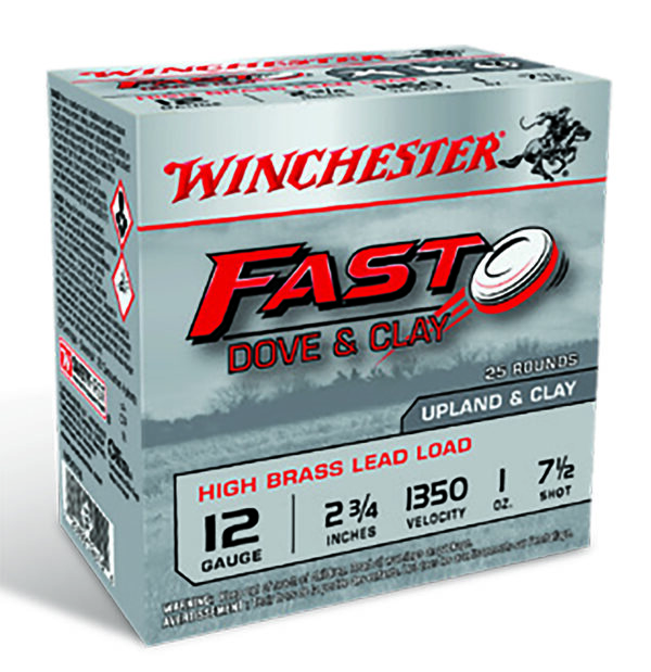 Winchester Ammo WFD127B Fast Dove & Clay High Brass 12Gauge 2.75" 1oz 7.5Shot 25 Per Box/10 Case