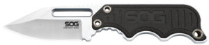 S.O.G SOG-NB1002-C Instinct Mini 1.90" Fixed Clip Point Plain Satin Polished 5Cr15MoV SS Blade Black/Silver G10/SS Handle Includes Lanyard/Sheath