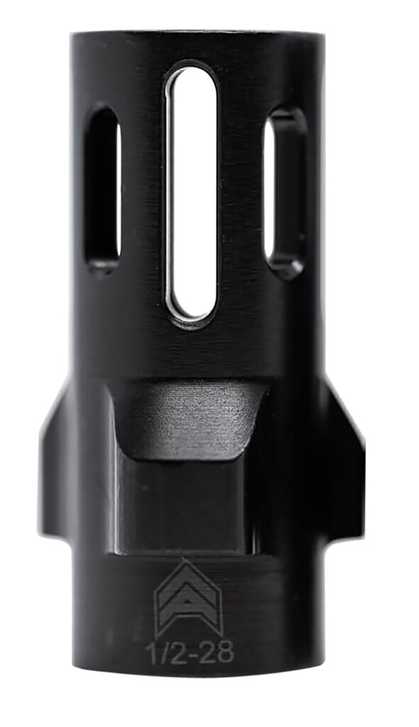 Angstadt Arms AA093LHB28 Flash Hider  Black Hardcoat Anodized Steel with 1/2"-28 tpi Threads 1.42" OAL for 9mm Luger