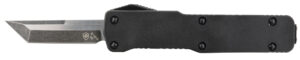 Templar Knife CABR221 Premium LW  Micro 1.85" OTF Tanto Plain Black Oxide Stonewashed D2 Steel Blade, 3.50" Black Aluminum Handle, California Legal
