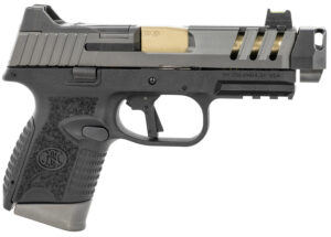FN 66101350 509 CC Edge 9mm Luger 10+1 (3) 4.20" Threaded Gold Barrel, Black Frame, Graphite Optic & Lightening Cut Slide, Optic Height Fiber Optic Sights, Compensator (No Manual)