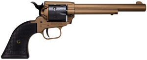 Heritage Mfg SRR22A6 Rough Rider  22 LR 6 Shot, 6.50" Burnt Bronze Cerakote Steel Barrel & Frame, Black Satin Cylinder, Black Polymer Grip, Hammer/Thumb Safety, Exposed Hammer