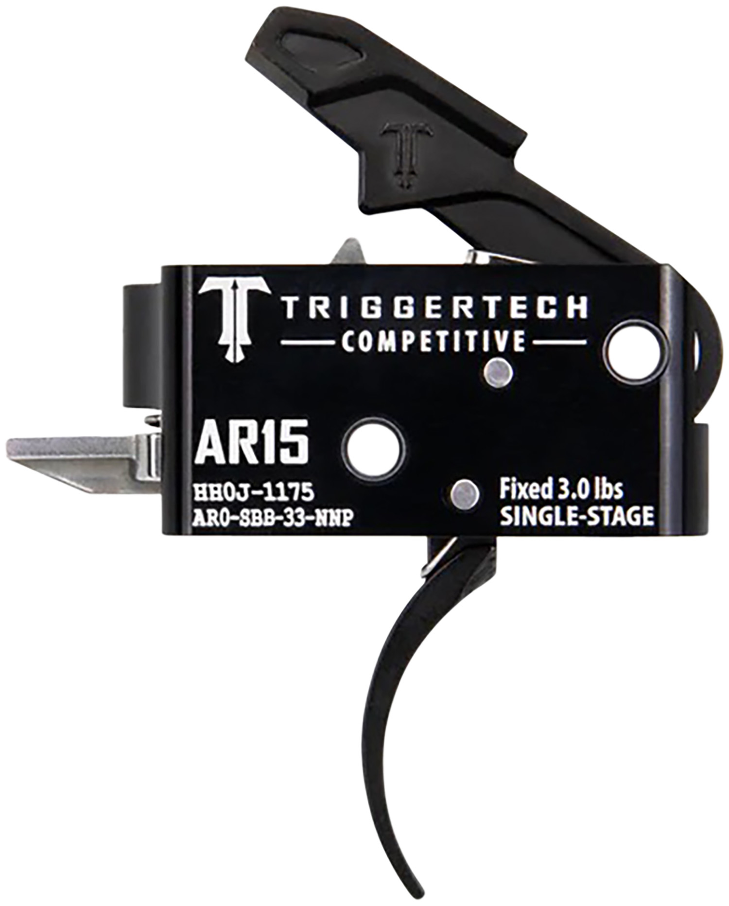 TriggerTech AR0SBB33NNP Competitive Pro Curved Single-Stage 3 lbs Fixed for AR-15