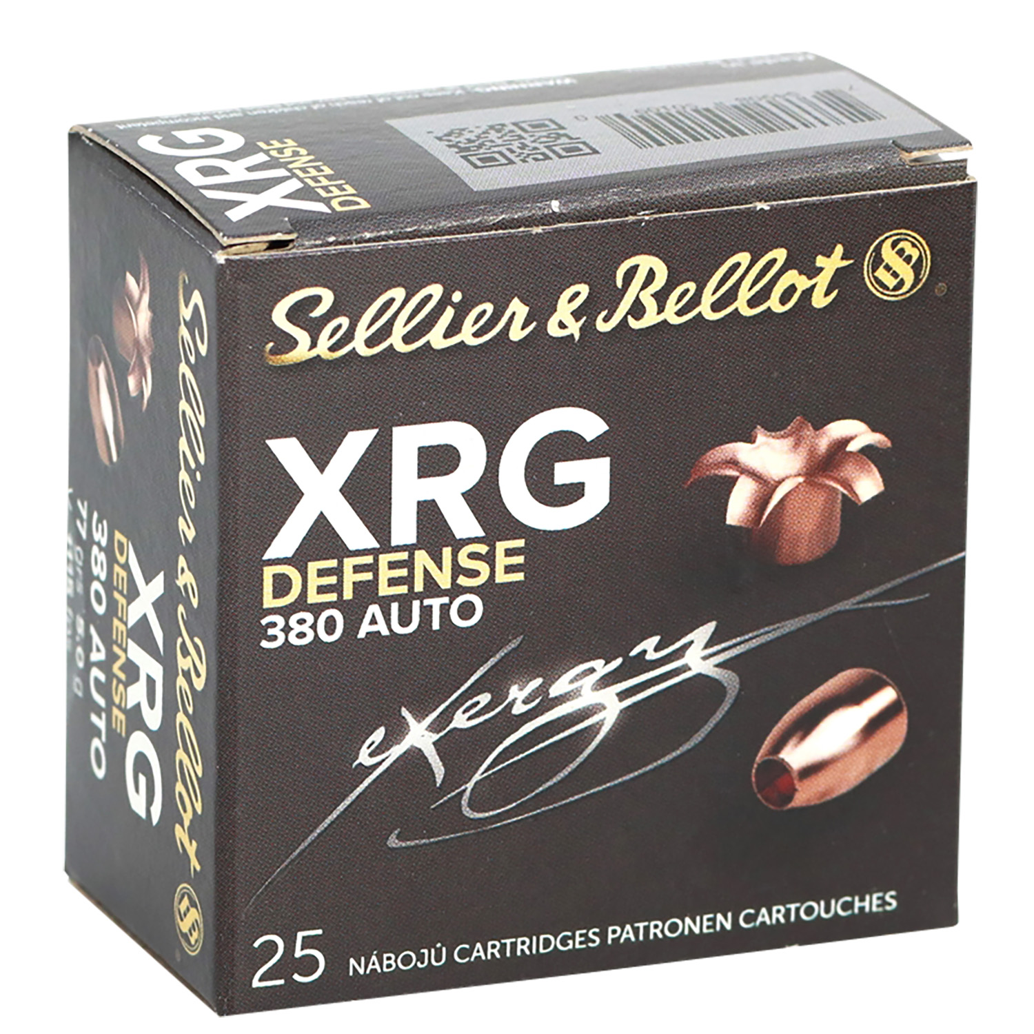 Sellier & Bellot SB380XA XRG Defense 380 ACP 77gr Solid Copper Hollow Point 25 Per Box/40 Case