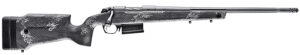 Bergara Rifles B14SM759 B-14 Crest 6.5 PRC 3+1 20" Fluted/Threaded, Sniper Gray Cerakote Barrel/Rec, Monte Carlo Carbon Fiber Stock with Black & Gray Splatter, Omni Muzzle Brake