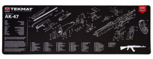 TekMat TEKR36AK47 AK-47 Cleaning Mat Black/White Rubber 12"x36" AK-47 Parts Diagram