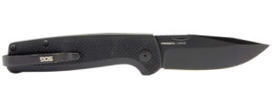 S.O.G SOGTM1005BX Terminus SJ 2.90" Folding Clip Point Plain Stonewashed Cryo D2 Steel Blade/ Blackout G10 Handle Includes Belt Clip