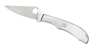 Spyderco C137P Honeybee  1.63" Folding Plain Satin 3Cr13MoV SS Blade/ Satin Stainless Steel Handle