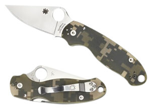 Spyderco C223GPCMO Para 3  2.95" Folding Plain Black DLC CPM S45VN SS Blade/Digital Camo Textured G10 Handle Includes Pocket Clip