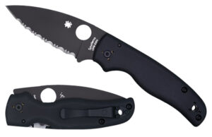 Spyderco C229GPBK Shaman  3.58" Folding Plain Black DLC CPM S30V SS Blade/Black Textured G10 Handle Includes Pocket Clip
