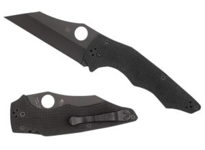 Spyderco C253GPBBK YoJumbo  3.98" Folding Wharncliffe Plain Black DLC CPM S30V SS Blade/Black Textured G10 Handle Includes Pocket Clip