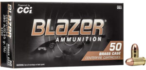 CCI 5202 Blazer Brass Handgun 380ACP 95gr Full Metal Jacket 50 Per Box/20 Case