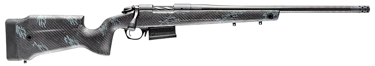 Bergara Rifles B14SM759CF B-14 Crest 6.5 PRC 3+1 20" Sniper Gray Cerakote #5 Contour Threaded Barrel, Sniper Gray Cerakote Steel Receiver, Black & Gray Sponge Fixed Carbon Fiber Stock
