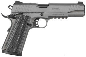 Girsan 391149 MC1911 S Influencer Full Size 38 Super 9+1 5" Black Steel Barrel, Tungsten Gray Cerakote Optic Ready/Serrated Steel Slide & Frame w/Picatinny Rail & Beavertail, Gray Polymer Grip