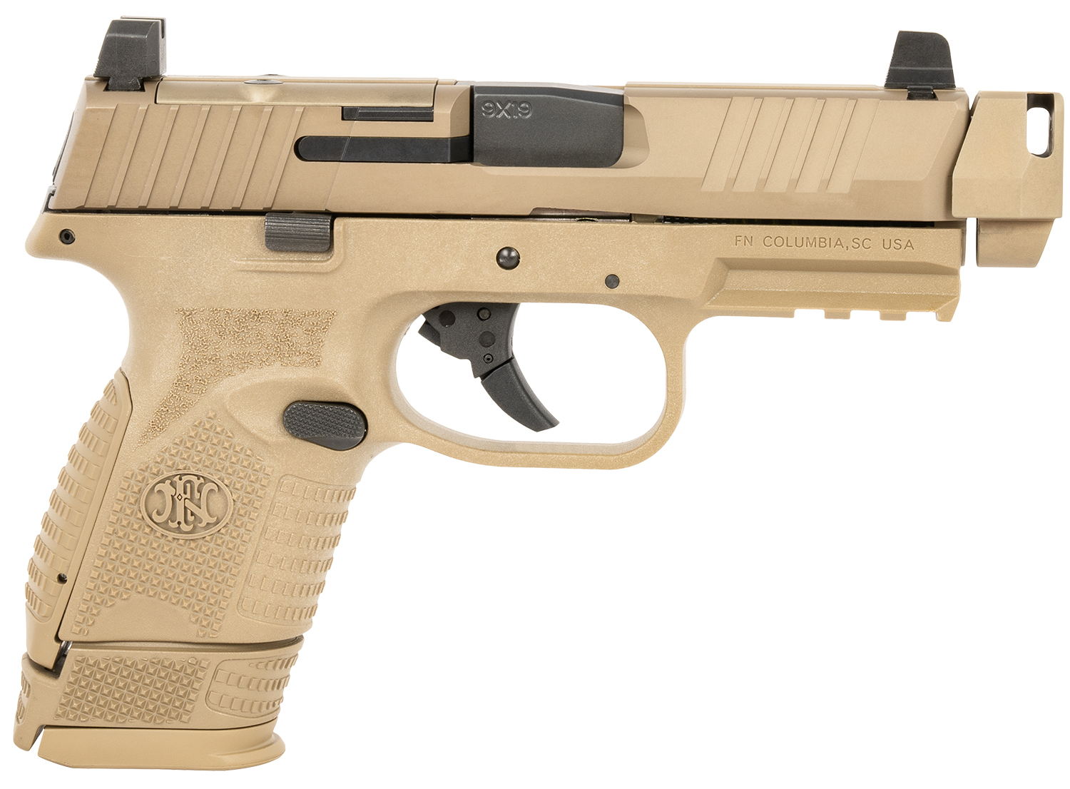 FN 66101794 509C MRD Compact W/Compensator Frame 9mm Luger 4.20" 15+1 12+1 Black Flat Dark Earth PVD Flat Dark Earth