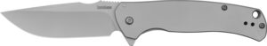 Kershaw 1416 Scour  3.30" Folding Drop Point Plain Bead Blasted 8Cr13MoV SS Blade, Bead Blasted Stainless Steel Handle