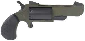 North American Arms TGHMB Green Huntsman 22 WMR 5 Shot 2" OD Green Cerakote Heavy Vent Rib Barrel, OD Green Cerakote Steel Frame, Matte Black Cylinder, Black Cobblestone Rubber Grip, Exposed Hammer