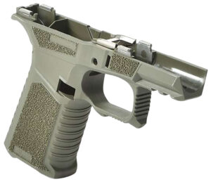 Sct Manufacturing 0225020100IB Sub Compact  Compatible w/ Glock 43X/48 OD Green Polymer Frame Aggressive Texture Grip Includes Locking Block