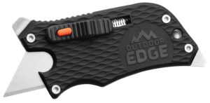 Outdoor Edge SWK30C SlideWinder  3.50" Long, Plain Utility Blade, Black GNR/SS Handle, Screwdriver, Bottle Opener