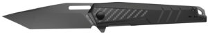 Real Avid AVRAV6 RAV-6  3.40" Folding Tanto Plain Titanium 8Cr13MoV SS Blade, Black Textured Aluminum/Carbon Fiber Handle, Clamshell Pkg