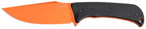 Hogue 35859 Extrak XL 3.90" Fixed Clip Point Plain Blaze Orange Cerakote CPM M4 Tool Steel Blade, Black Textured G10 Scales Handle